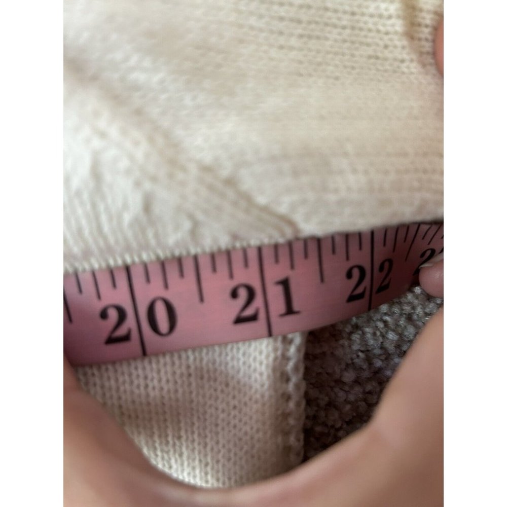 Lane Bryant Knit Cream White Balloon Sleeve Pullover V Neck Sweater Size 10/12 - Picture 6 of 7